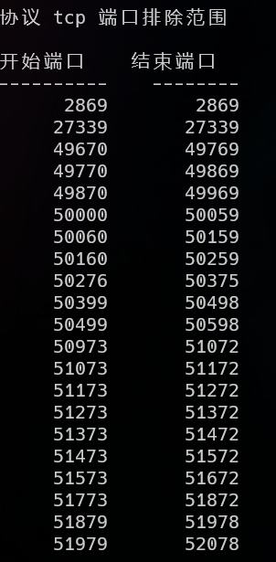 port_excludedportrange